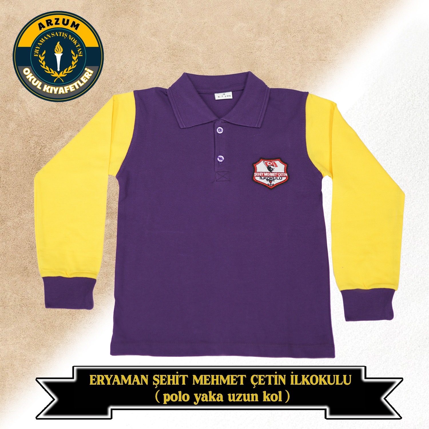 Eryaman Şehit Mehmet Çetin İlkokulu Polo Yaka Uzun Kol